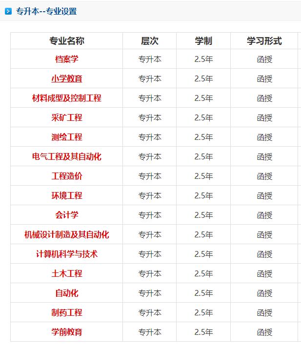 辽宁科技大学成人高考本科专业