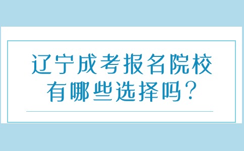 辽宁成考报名院校有哪些选择吗