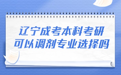 辽宁成考本科考研可以调剂专业选择吗