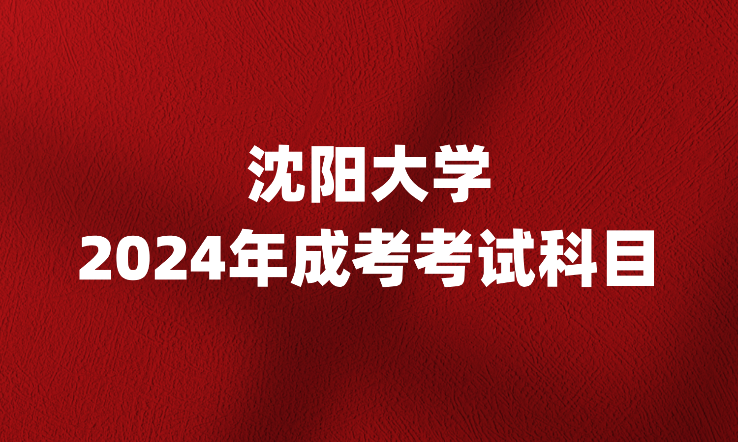 沈阳大学成人高考考试科目