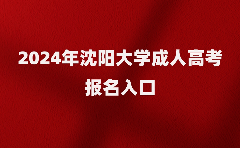 沈阳大学成人高考报名入口