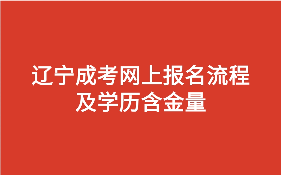 辽宁成考网上报名流程