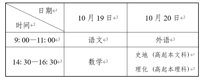 辽宁成考考试时间